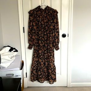 The Gerald Floral Mock Neck Midi dress (ModBoutique)